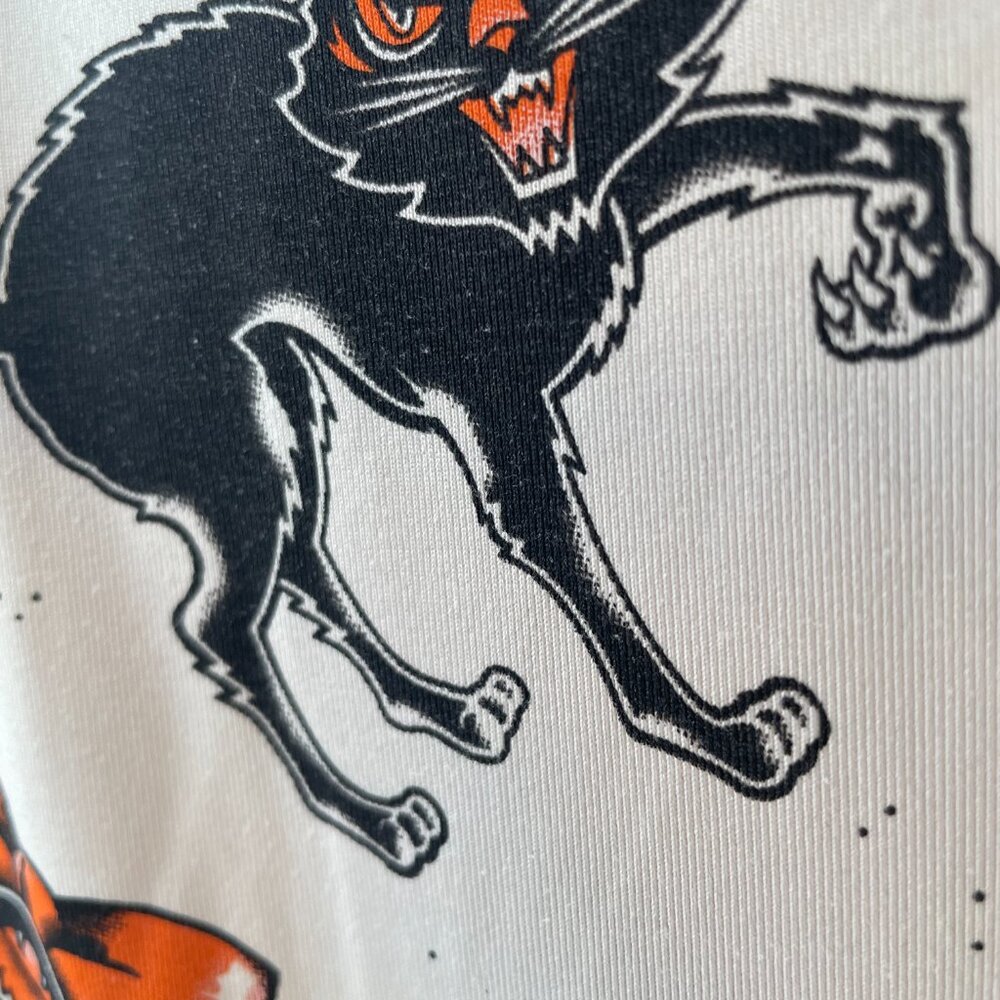 Sourpuss Black Cat Rosie Dress Cream Button Dress Goth Halloween Rockabilly Med - Picture 11 of 14